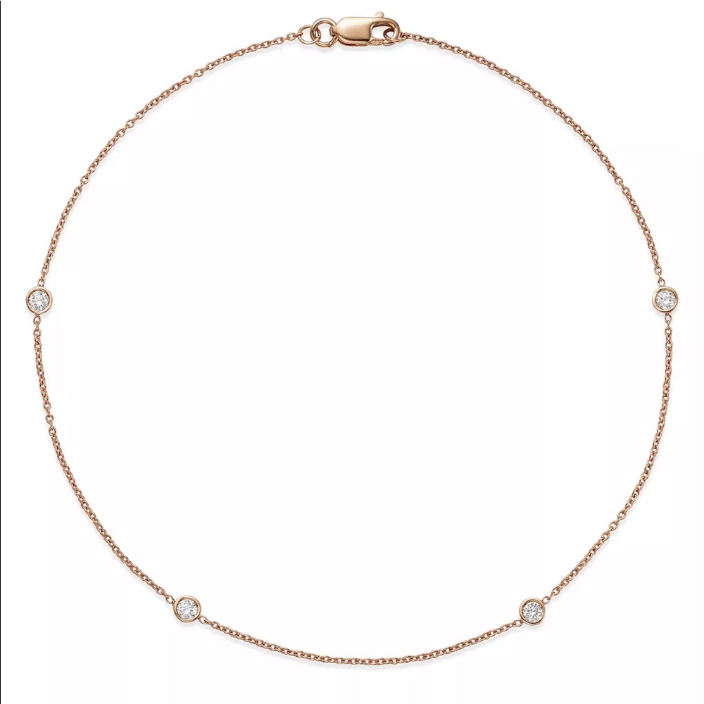 Diamond Bezel Ankle Bracelet in 14K Rose Gold, 0.20 ct. t.w. Anklet